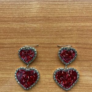 Double heart earrings